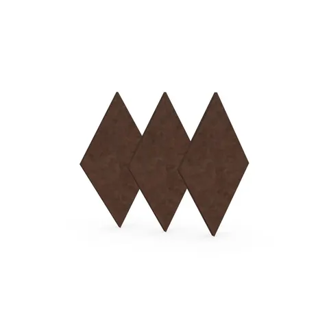 Panou acustic Narbutas Pet, romb, 115 x 200 x 9 mm, fetru PET, 3 buc., castaniu