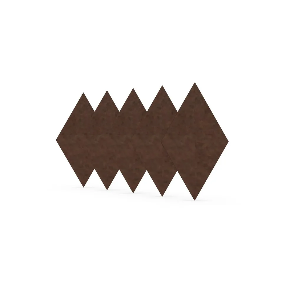 Panou acustic Narbutas Pet, romb, 115 x 200 x 9 mm, fetru PET, 5 buc., castaniu