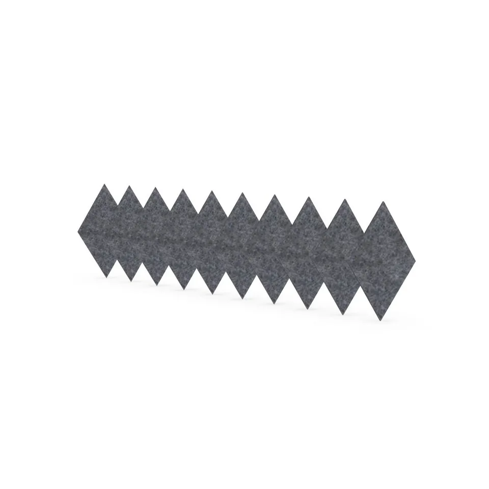 Panou acustic Narbutas Pet, romb, 115 x 200 x 9 mm, fetru PET, 10 buc., gri
