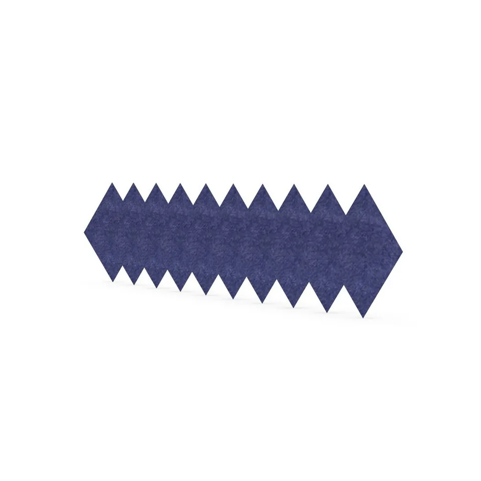 Panou acustic Narbutas Pet, romb, 115 x 200 x 9 mm, fetru PET, 10 buc., albastru