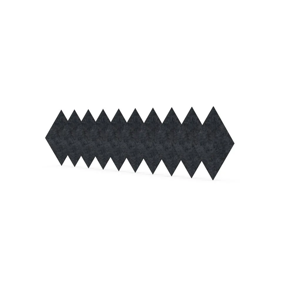 Panou acustic Narbutas Pet, romb, 115 x 200 x 9 mm, fetru PET, 10 buc., gri închis
