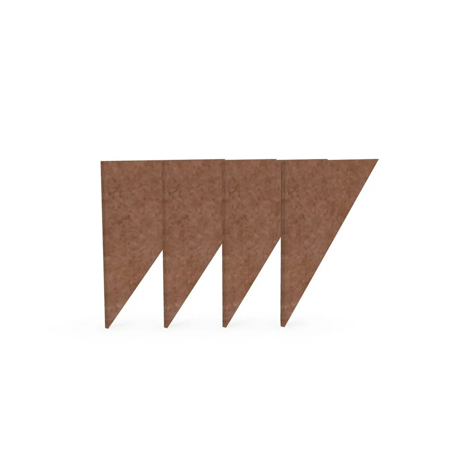 Panou acustic Narbutas Pet, triunghi, 200 x 200 x 9 mm, fetru PET, 4 buc., coral