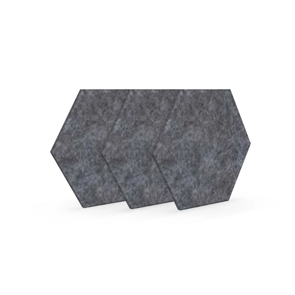 Panou acustic Narbutas Pet, hexagon, 173 x 200 x 9 mm, fetru PET, 3 buc., gri