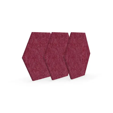 Panou acustic Narbutas Pet, hexagon, 173 x 200 x 9 mm, fetru PET, 3 buc., roz închis