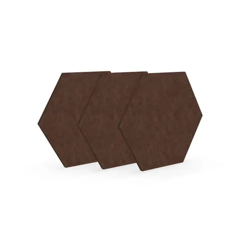 Panou acustic Narbutas Pet, hexagon, 173 x 200 x 9 mm, fetru PET, 3 buc., castaniu