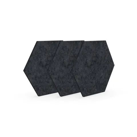 Panou acustic Narbutas Pet, hexagon, 173 x 200 x 9 mm, fetru PET, 3 buc., gri închis