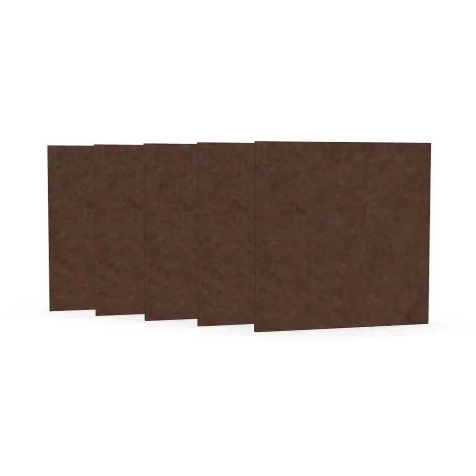 Panou acustic Narbutas Pet, pătrat, 200 x 200 x 9 mm, fetru PET, 5 buc., castaniu