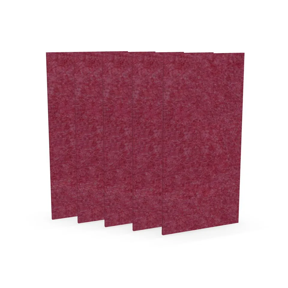 Panou acustic Narbutas Pet, dreptunghi, 200 x 400 x 9 mm, fetru PET, 5 buc., roz închis