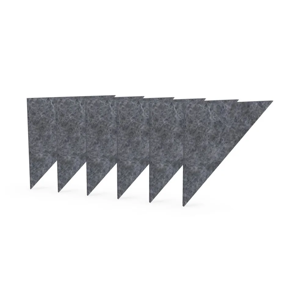 Panou acustic Narbutas Pet, triunghi, 200 x 200 x 9 mm, fetru PET, 6 buc., gri