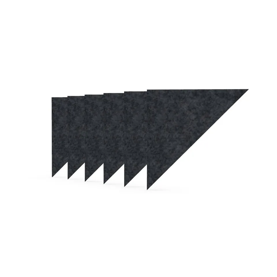Panou acustic Narbutas Pet, triunghi, 200 x 200 x 9 mm, fetru PET, 6 buc., gri închis