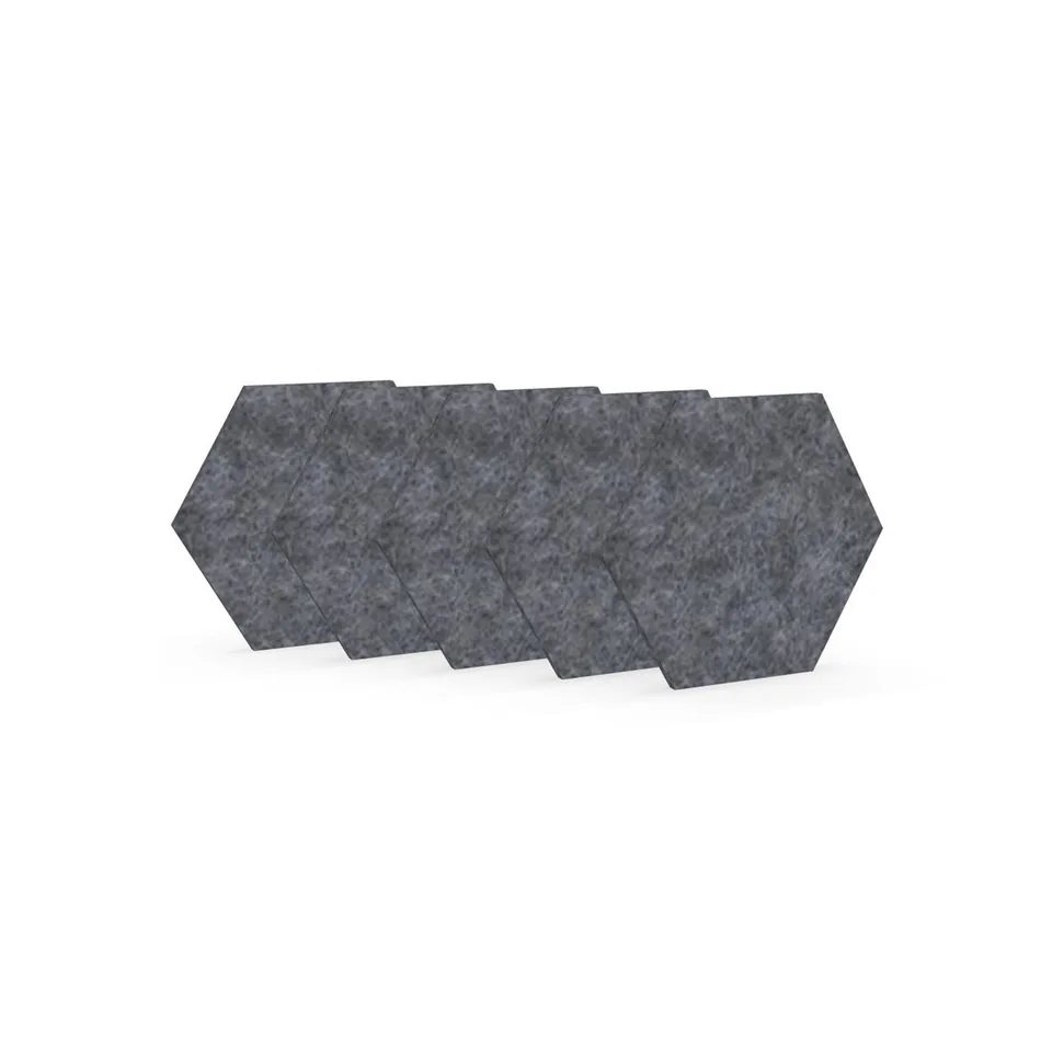 Panou acustic Narbutas Pet, hexagon, 173 x 200 x 9 mm, fetru PET, 5 buc., gri