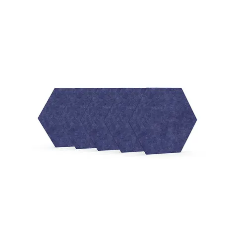 Panou acustic Narbutas Pet, hexagon, 173 x 200 x 9 mm, fetru PET, 5 buc., albastru