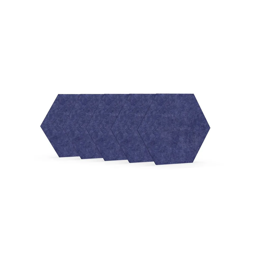 Panou acustic Narbutas Pet, hexagon, 173 x 200 x 9 mm, fetru PET, 5 buc., albastru
