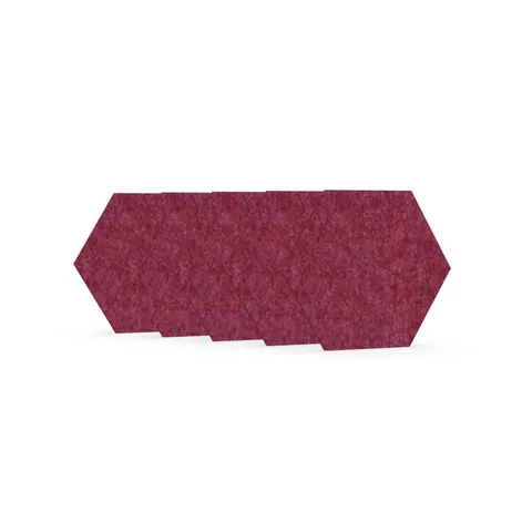 Panou acustic Narbutas Pet, hexagon, 173 x 200 x 9 mm, fetru PET, 5 buc., roz închis