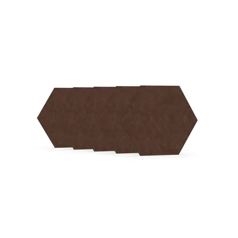 Panou acustic Narbutas Pet, hexagon, 173 x 200 x 9 mm, fetru PET, 5 buc., castaniu