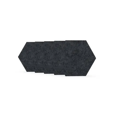 Panou acustic Narbutas Pet, hexagon, 173 x 200 x 9 mm, fetru PET, 5 buc., gri închis