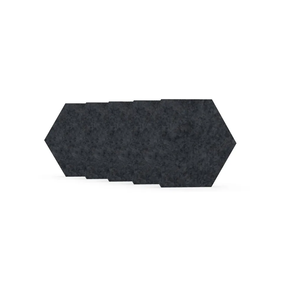 Panou acustic Narbutas Pet, hexagon, 173 x 200 x 9 mm, fetru PET, 5 buc., gri închis