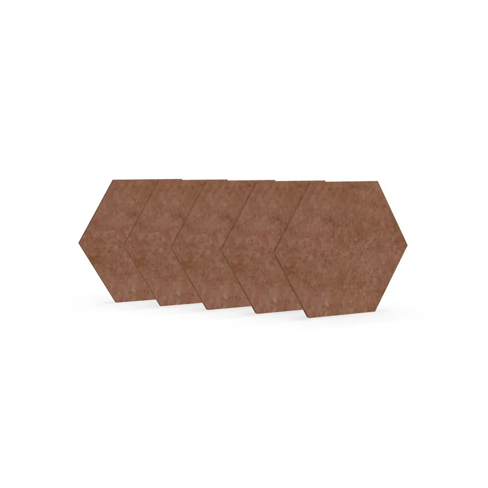 Panou acustic Narbutas Pet, hexagon, 173 x 200 x 9 mm, fetru PET, 5 buc., coral