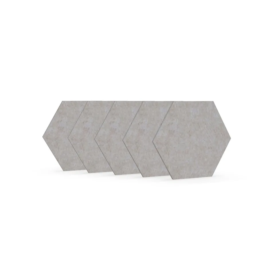 Panou acustic Narbutas Pet, hexagon, 173 x 200 x 9 mm, fetru PET, 5 buc., bej deschis