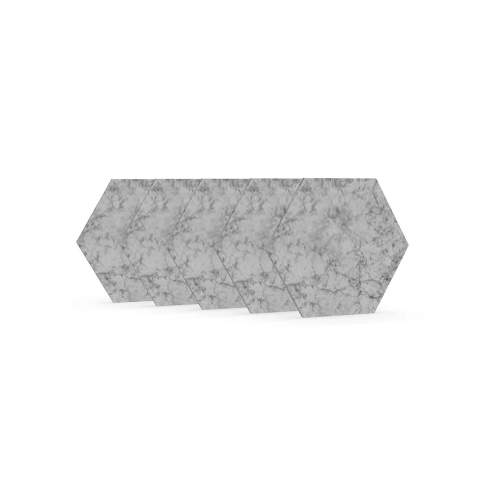 Panou acustic Narbutas Pet, hexagon, 173 x 200 x 9 mm, fetru PET, 5 buc., gri deschis