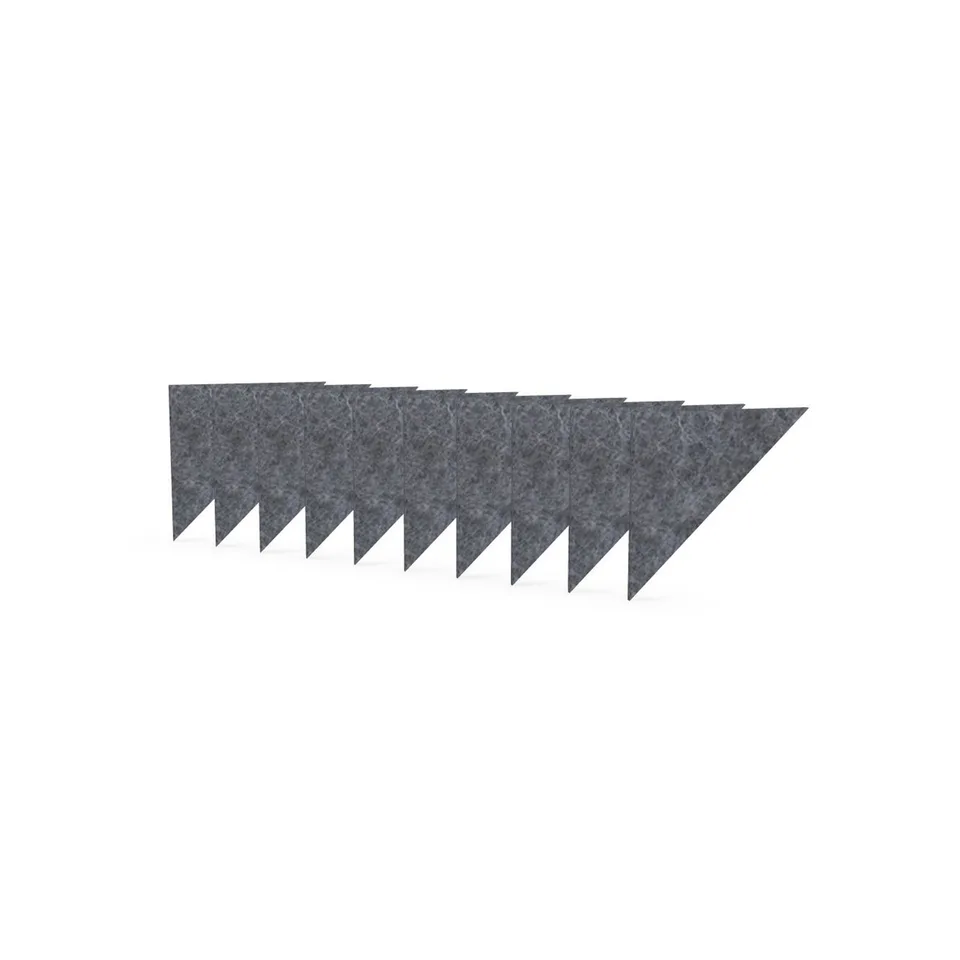Panou acustic Narbutas Pet, triunghi, 200 x 200 x 9 mm, fetru PET, 10 buc., gri