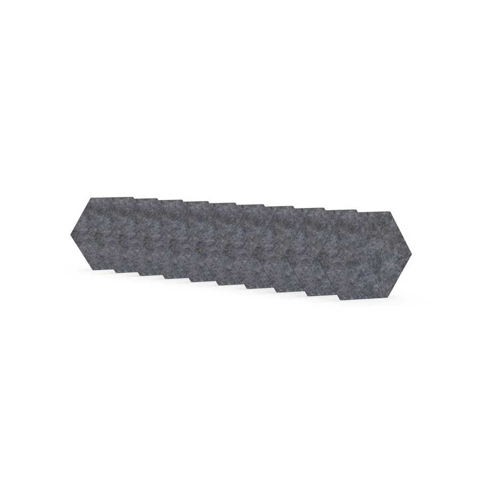 Panou acustic Narbutas Pet, hexagon, 173 x 200 x 9 mm, fetru PET, 10 buc., gri