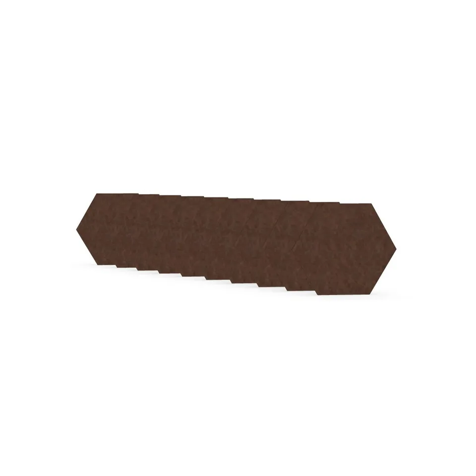 Panou acustic Narbutas Pet, hexagon, 173 x 200 x 9 mm, fetru PET, 10 buc., castaniu