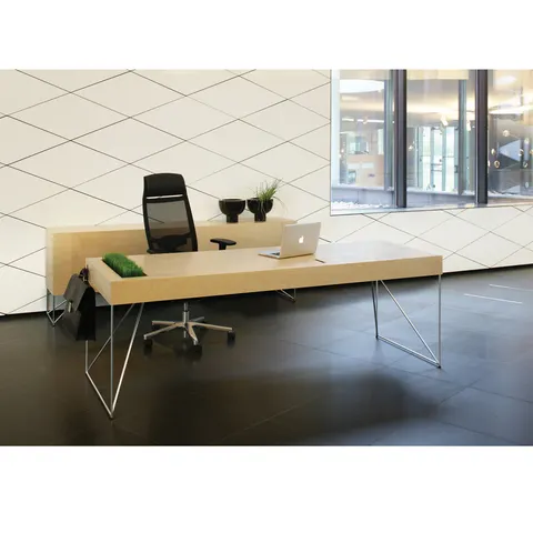 Birou Narbutas Air Executive, 2200 x 800 x 740 mm, furnir de arțar, metal negru