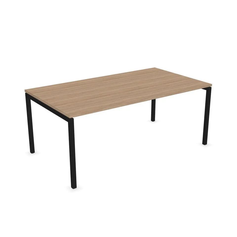 Birou Narbutas Nova Executive, 1800 x 1000 x 740 mm, chipboard 25 mm, melamină stejar chihlimbar, metal negru, picior U