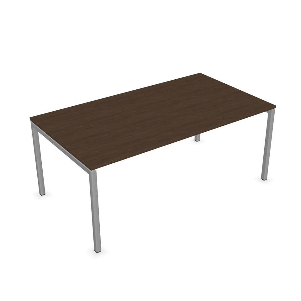 Birou Narbutas Nova Executive, 1800 x 1000 x 756 mm, chipboard 25 mm, melamină nuc închis, metal gri