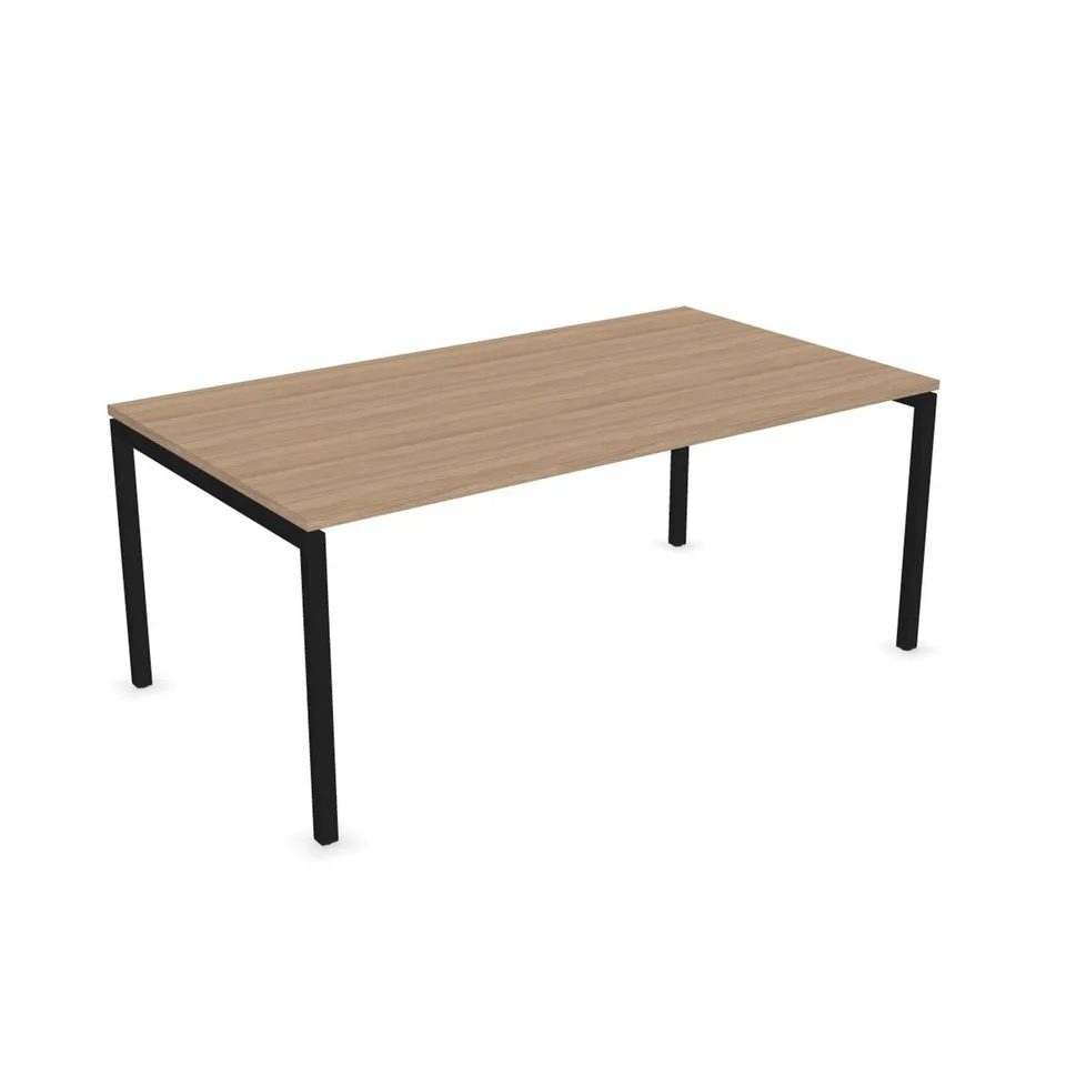 Birou Narbutas Nova Executive, 2000 x 1000 x 740 mm, chipboard 25 mm, melamină stejar chihlimbar, metal negru, picior U