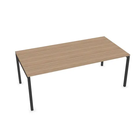 Birou Narbutas Nova Executive, 2000 x 1000 x 740 mm, chipboard 25 mm, melamină stejar chihlimbar, metal gri închis, picior U