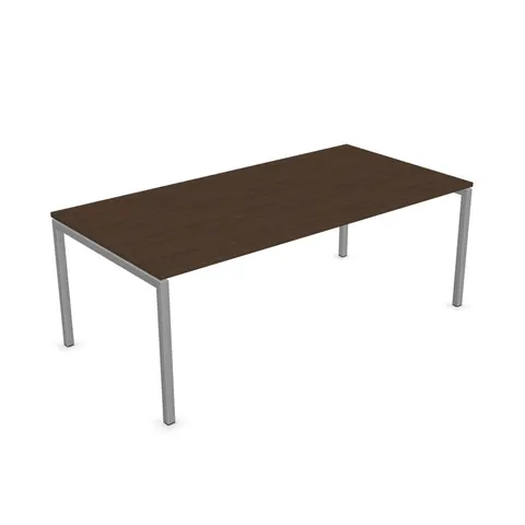 Birou Narbutas Nova Executive, 1800 x 1000 x 768 mm, chipboard 25 mm, melamină nuc închis, metal gri