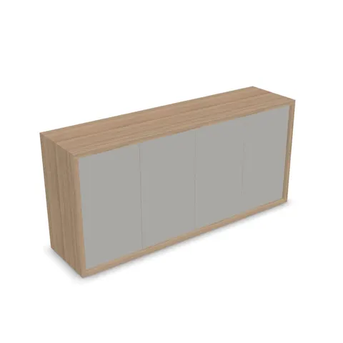 Dulap Narbutas Nova Executive, 1600 x 350 x 750 mm, PAL, melamină stejar amber, uși gri perlat