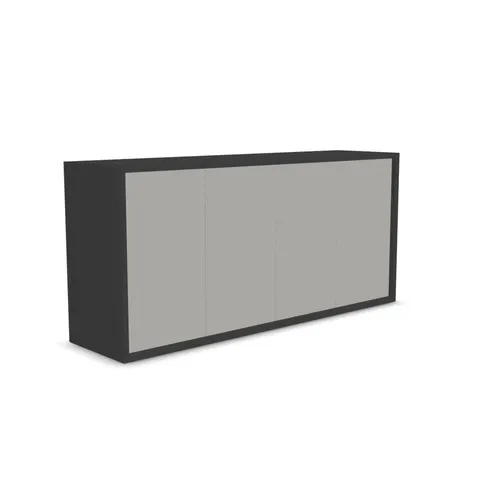 Dulap Narbutas Nova Executive, 1600 x 350 x 750 mm, PAL, melamină gri închis, uși gri perlat