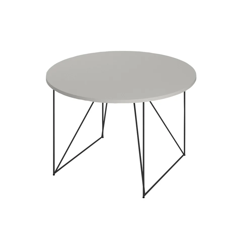 Masă de conferință Narbutas Air, 1200 x 1200 x 740 mm, blat rotund, PAL 25 mm, melamină gri perlat, metal negru