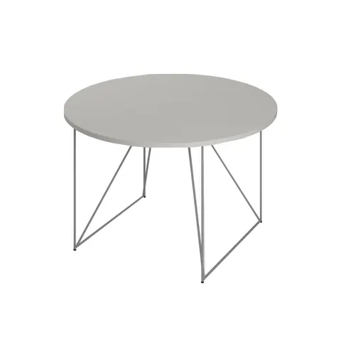 Masă de conferință Narbutas Air, 1200 x 1200 x 740 mm, blat rotund, PAL 25 mm, melamină gri perlat, metal gri