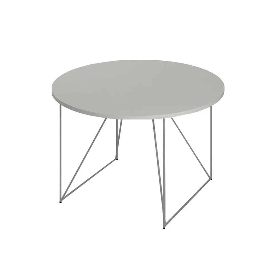 Masă de conferință Narbutas Air, 1200 x 1200 x 740 mm, blat rotund, PAL 25 mm, melamină gri perlat, metal gri