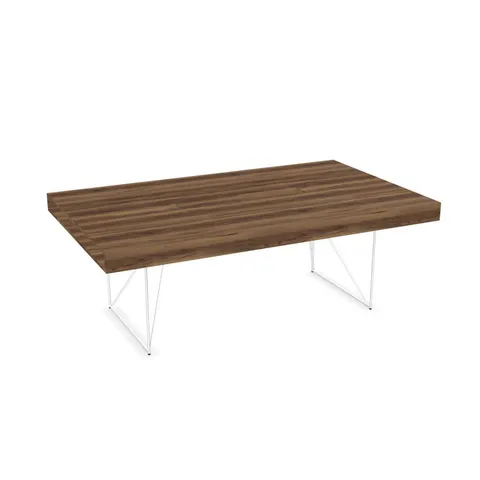 Masă de conferință Narbutas Air Executive, 2200 x 1300 x 740 mm, blat dreptunghiular, furnir de nuc, metal cromat