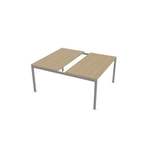 Masă de conferință Narbutas Nova, 1400 x 1640 x 740 mm, blat dreptunghiular, PAL 25 mm, melamină stejar decolorat, metal gri, picior U