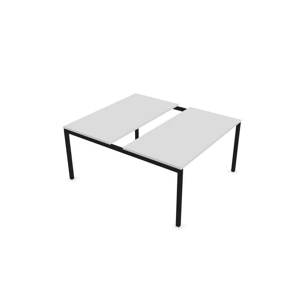 Masă de conferință Narbutas Nova, 1400 x 1640 x 740 mm, blat dreptunghiular, PAL 25 mm, melamină albă, metal negru, picior U