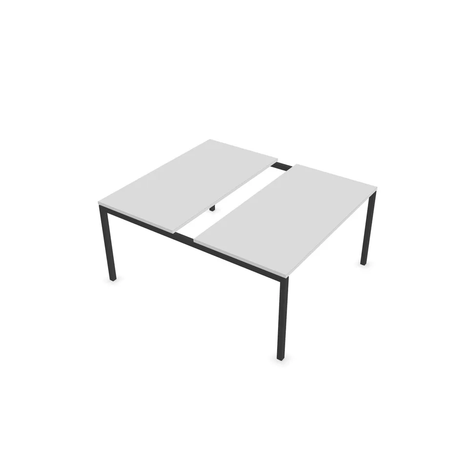 Masă de conferință Narbutas Nova, 1400 x 1640 x 740 mm, blat dreptunghiular, PAL 25 mm, HPL alb, metal gri închis, picior U