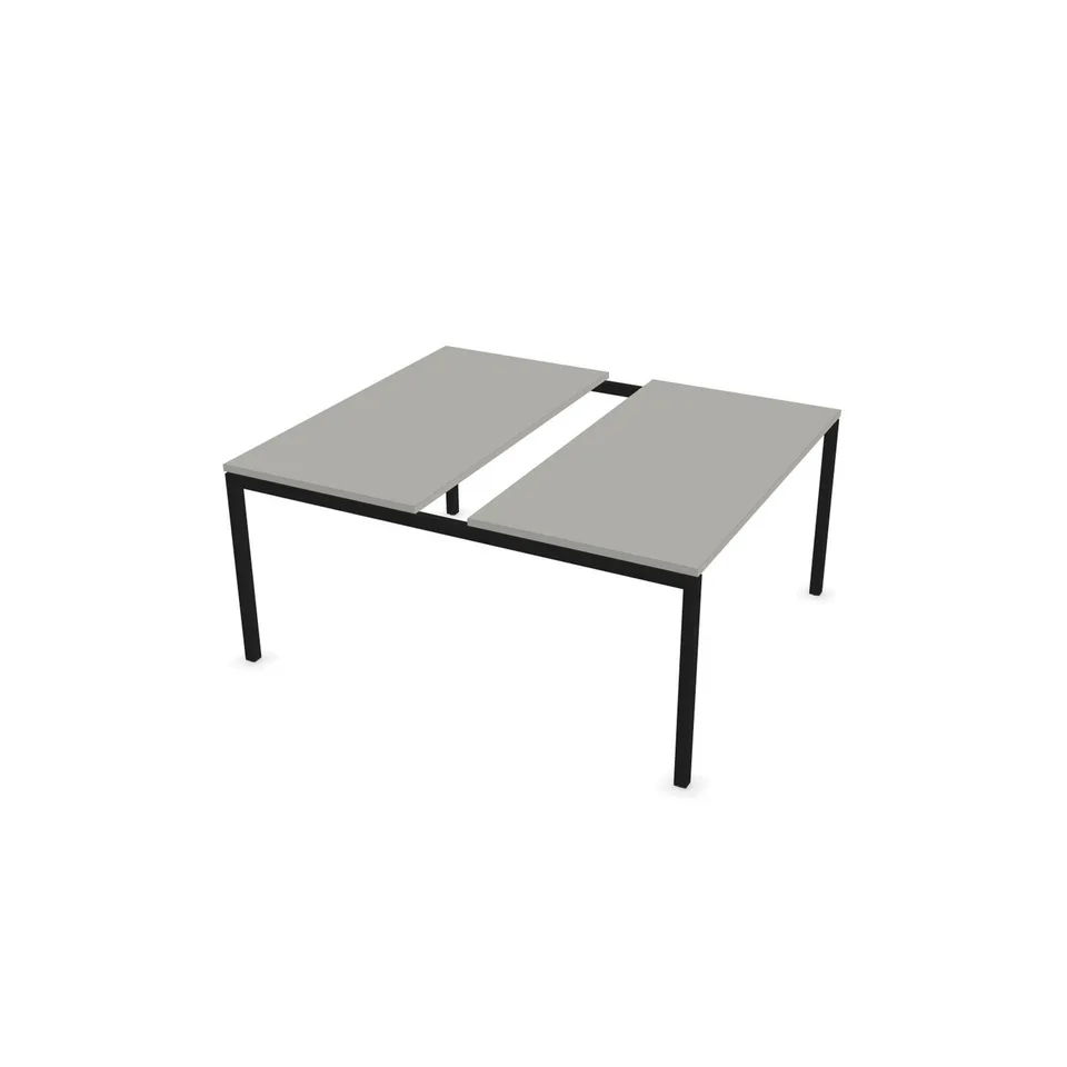 Masă de conferință Narbutas Nova, 1400 x 1640 x 740 mm, blat dreptunghiular, PAL 25 mm, melamină gri perlat, metal negru, picior U