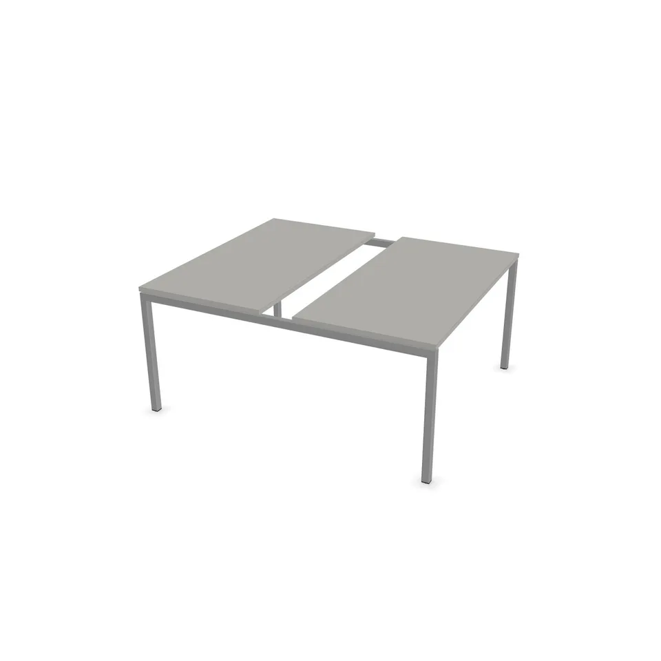 Masă de conferință Narbutas Nova, 1400 x 1640 x 740 mm, blat dreptunghiular, PAL 25 mm, melamină gri perlat, metal gri, picior U