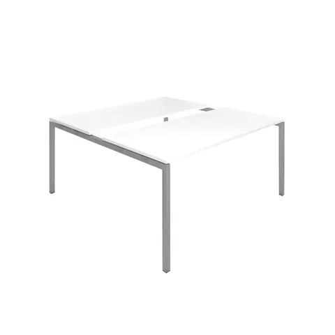 Masă de conferință Narbutas Nova, 1600 x 1640 x 740 mm, blat dreptunghiular, PAL 25 mm, melamină albă, metal gri, picior U
