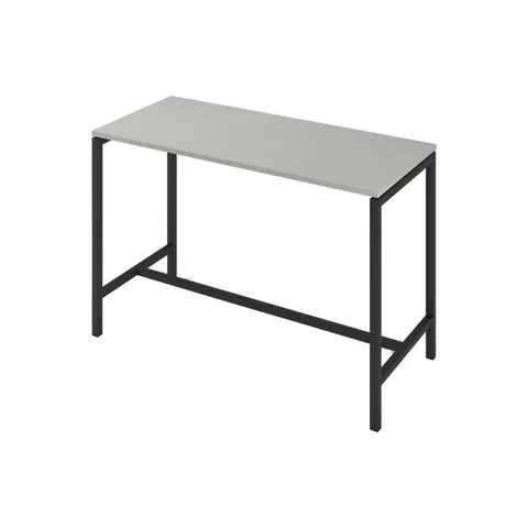 Masă înaltă Narbutas Nova, 1600 x 700 x 1050 mm, PAL 25 mm, melamină gri perlat, metal negru