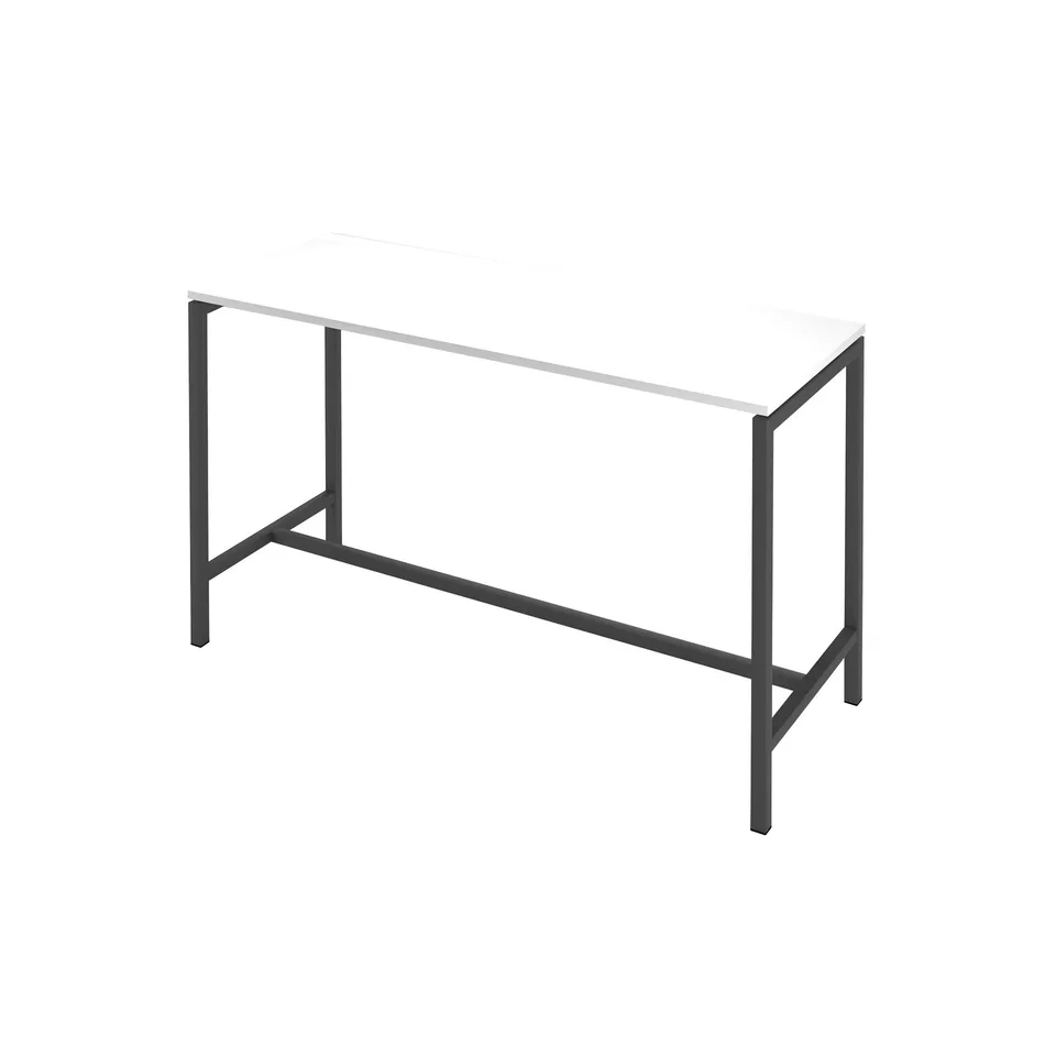Masă înaltă Narbutas Nova, 1800 x 700 x 1050 mm, PAL 25 mm, melamină alb, metal gri închis
