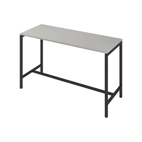 Masă înaltă Narbutas Nova, 1800 x 700 x 1050 mm, PAL 25 mm, melamină gri perlat, metal negru