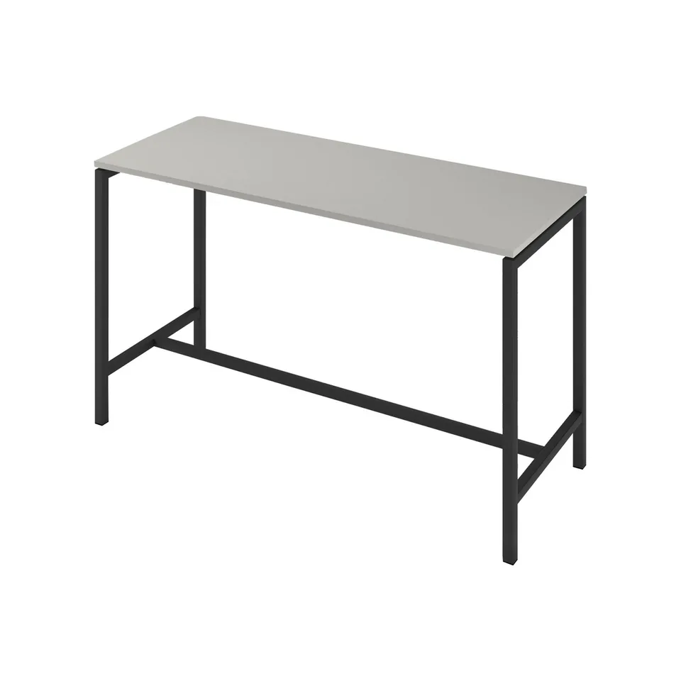 Masă înaltă Narbutas Nova, 1800 x 700 x 1050 mm, PAL 25 mm, melamină gri perlat, metal negru