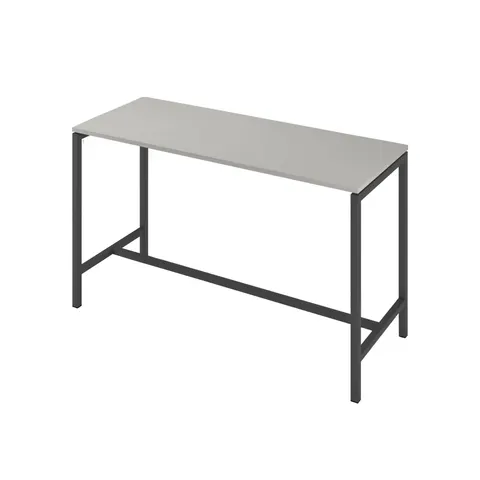 Masă înaltă Narbutas Nova, 1800 x 700 x 1050 mm, PAL 25 mm, melamină gri perlat, metal gri închis